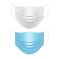Medical face masks white and blue mockup